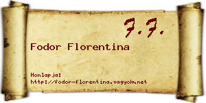 Fodor Florentina névjegykártya